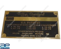 Messingschild FüR Vintage Willys Overland CJ3A CJ3B M38 M38A1 M170 Jeeps @Uk