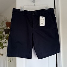 NWT Theory Zaine Patton Cotton Shorts in Baltic Blue - Men  s Size 33