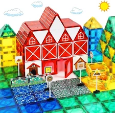 Magnetic Tiles, Magnetic Building Blocks for Kids Ages 3+ and STEM Magnet Toys,