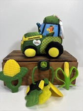 John Deere Farm Theme Baby Toy Lot, Lamaze Soft Tractor, Various Teethers, GUC