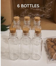 Mini Plastic Bottles w/ Corks 6 Pack DIY Craft Wedding Favor Potion Jars