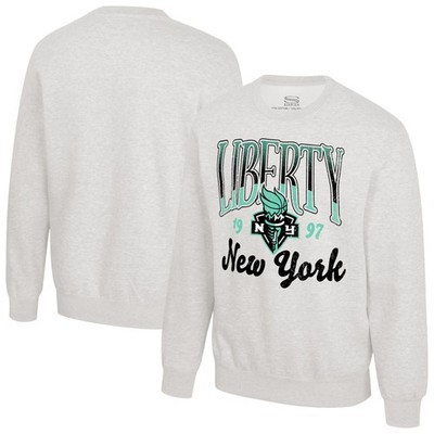 Unisex Stadium Essentials Oatmeal New York Liberty Sky High Fleece Crew Neck