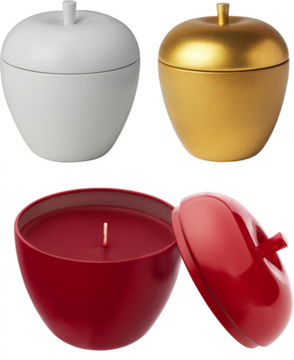 IKEA VINTERFINT Weihnachtsduftkerze in Metalldose, gold rot weiß Apfel