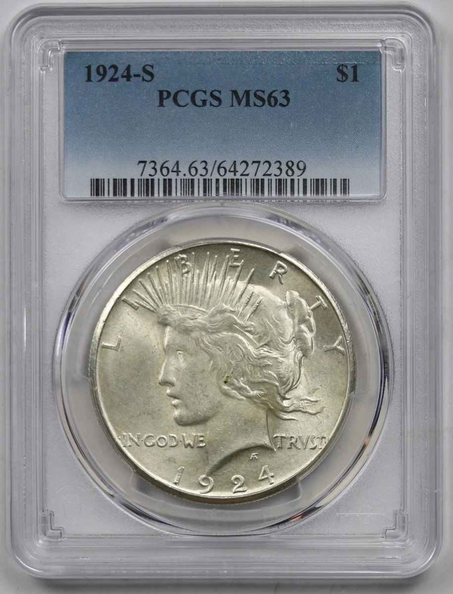 1924 ピースダラー PCGS MS63 銀貨 MS 63 Graded 1924 Year Peace Dollars (1921-1935) for sale | eBay