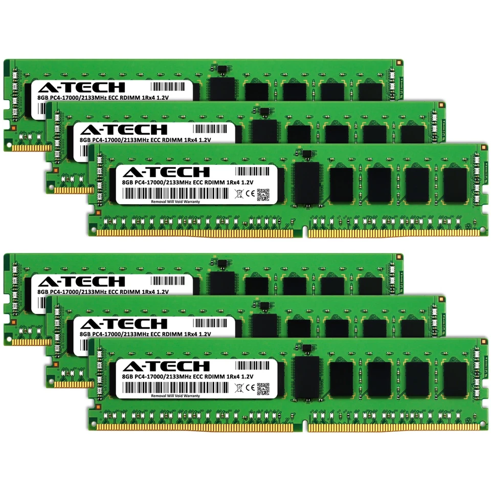 48GB 6x 8GB PC4-2133 RDIMM Lenovo ThinkServer RD550 (E5-2600 v3) Memory RAM - Image 2 of 4