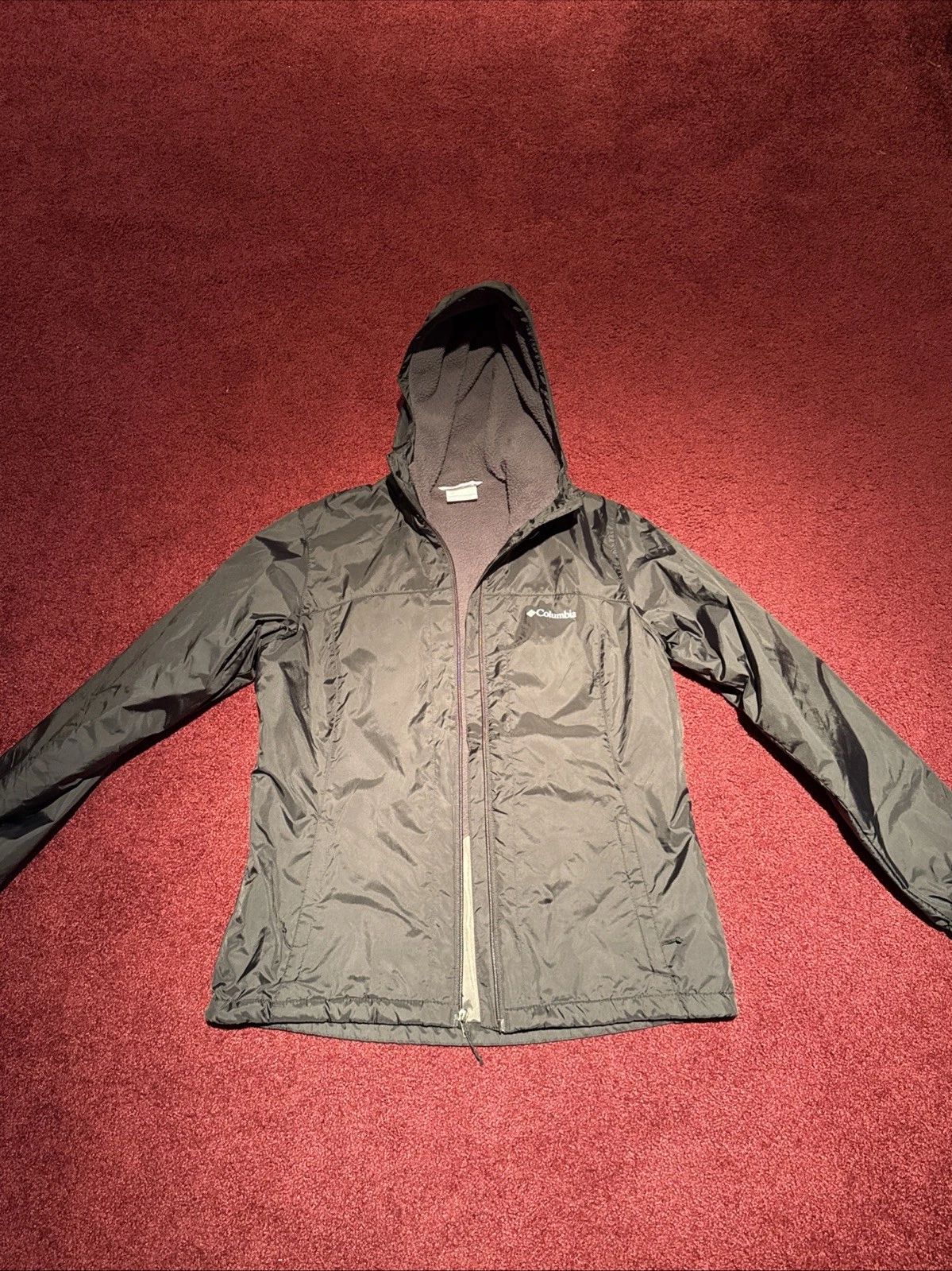 Columbia Jacket Women Black Full Zip up Fleece Lined Size Medium