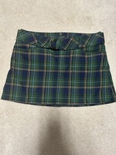 Women s Abercrombie Fitch Green Navy Blue Plaid Mini Skirt 4 Small