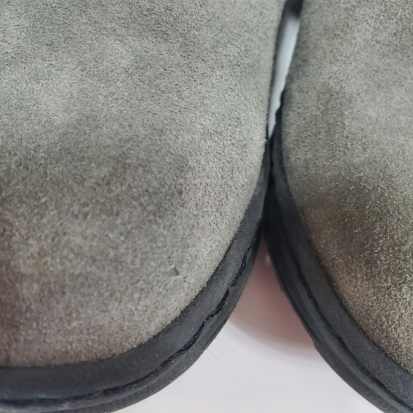 Baretraps Womens 9 Gray Suede Knit Cuff Boots Side Zip Buckle Detail Winter Warm