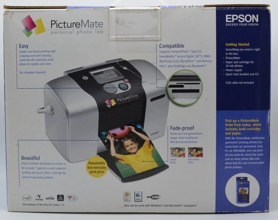 BRAND NEW Epson PictureMate PM240 Personal Photo Lab Digital Portable Printer - Image 4 of 4