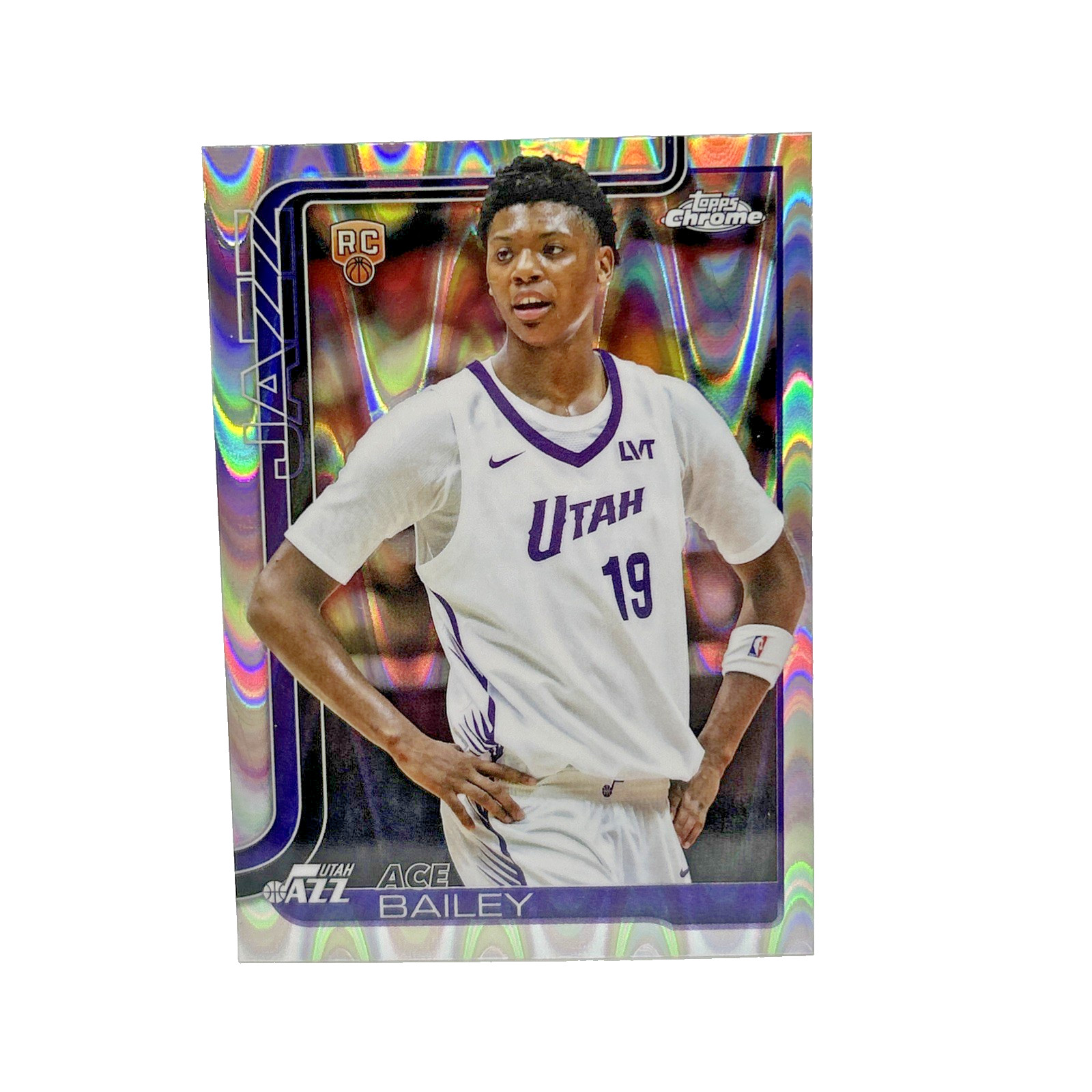 Ace Bailey 2025-26 Topps Chrome Basketball #255 RayWave Refractor Jazz Rookie RC