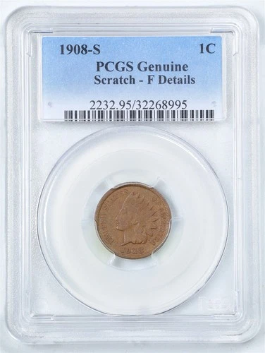 1908-S 1C Indian Head Cent Fine Detail Scratch PCGS 32268995