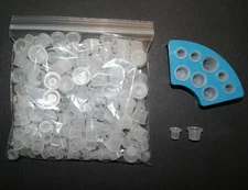 Tattoo Ink Caps Cups 100 Small 100 Medium Plus Holder 200pc Set