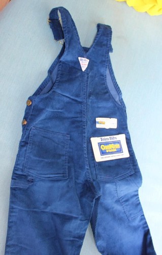 Osh Gosh Blue Corduroy Overalls Unused with Tags Size 10R Trim Bibs