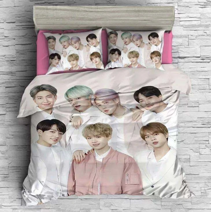 BTS Bangtan Boys Bedding Set Single/Double/Queen/King Cover Set