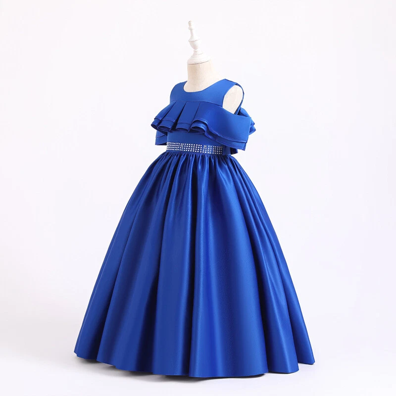 Long length elegant Royal Blue Prom Event Dress 160cm Age