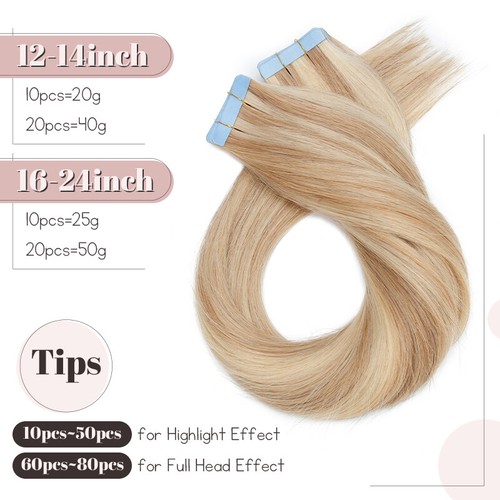 Cinta sin rastro en extensiones de cabello humano Remy real trama de piel invisible Balayage - Imagen 9 de 67