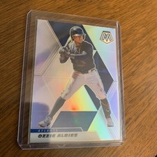 🔥🔥⚾️OZZIE ALBIES 2021 MOSAIC PRIZM SILVER REFRACTOR # 64