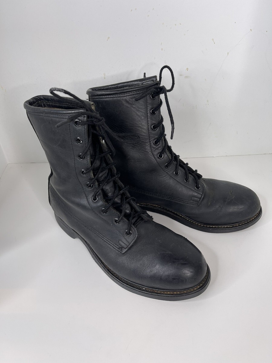 Vintage 80s Biltrite Military Boots Black Men's 7.5 Ansi Z411-1983