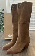 Dolce Vita Women’s US 10 Raj Western Brown Suede Over-The-Knee Boots