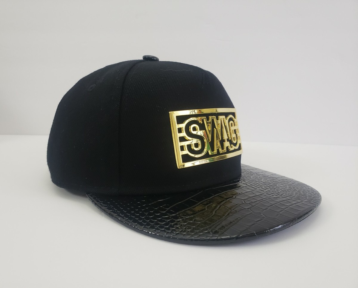 Cute fashion unisex Black Cap with Contrast Gold Tag VXNTA Gold Logo Cap - Black – VXNTA Apparel main image 3