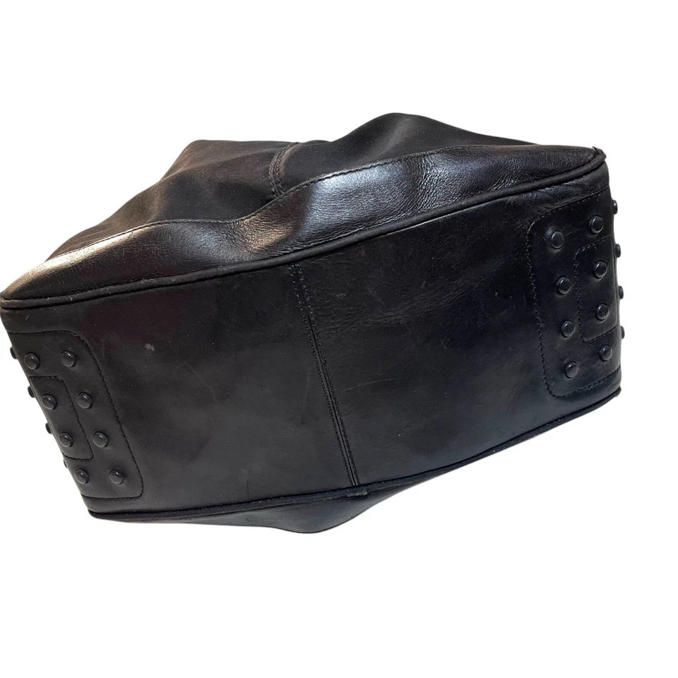 TOD’S mini Mickey Shoulder Tote Bag black Canvas Trim Leather - Image 4 of 4