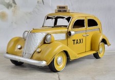 Antique 1930 s Cast Iron Black  Yellow Taxi Cab Home/Office Decoration Sale Art