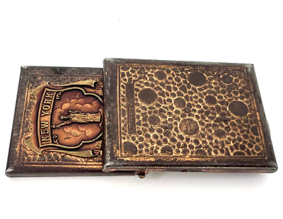 Matchbook Holder 1940s Vesta NY Souvenir JemCo Hold A Lite Copper