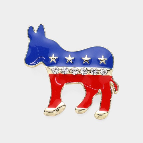 USA donkey elephant pin brooch - Picture 2 of 3