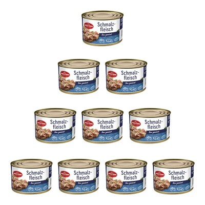 10x DREISTERN Schmalzfleisch 400g Dose / Original Schwein Fleisch Wurst Konserve