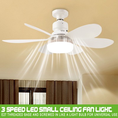 Deckenleuchte Fan mit Ventilator E27 LED Deckenventilator Beleuchtung Dimmbar