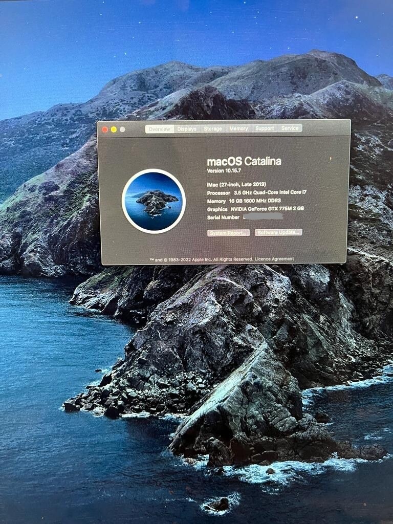 デスクトップPC iMac 27インチ （Late 2013） 1TB Fusion Dirve