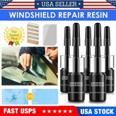 5Pack Auto Glass Nano Repair Fluid Car Windshield Resin Crack Tool Kit Crack US