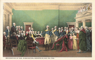 Postcard Resignation General Washington December 1783 Annapolis Maryland MD WB