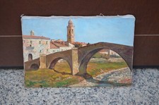 N4744 QUADRO "VECCHIO PONTE" 20x30 OLIO SU TELA MARIO DINI DIPINTO