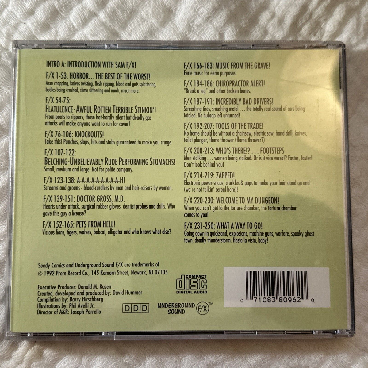 Various - Totally Gross Sound Fx From Hell CD 71083809620| eBay