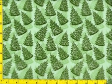 Green Christmas Trees on Green Christmas Quilting Sewing Fabric by Yard 3100