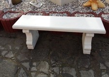 Gartenbank, Steinguss, L.125 cm Steinbank, Parkbank, Gartenfiguren, Steinfigur