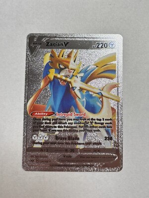 Zacian V 138/202 Sword & Shield HOLO RARE Card Radiant Silver Foil Fan Art 