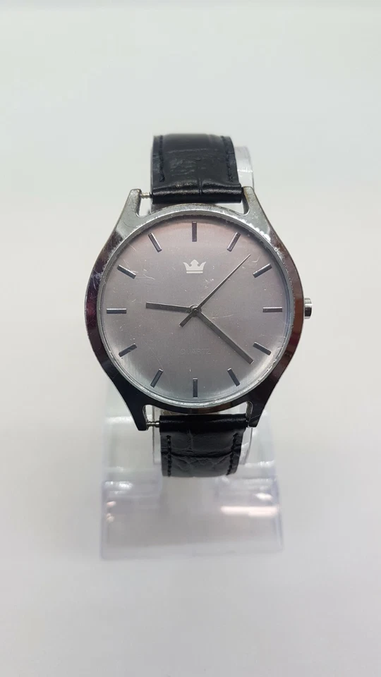 Reloj Mínimo Plateado y Negro 40mm para Hombre y Mujer Relojes Clásicos Vintage Foto 3 de 4