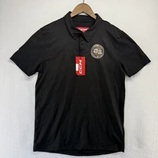 CCM Penguins Polo Shirt Men's Medium Black Performance Patch Logo Golf NEW