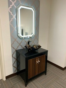 30 Bathroom Vanity Black Brown Wood Complete Set With Led Mirror Granite Top Ebay