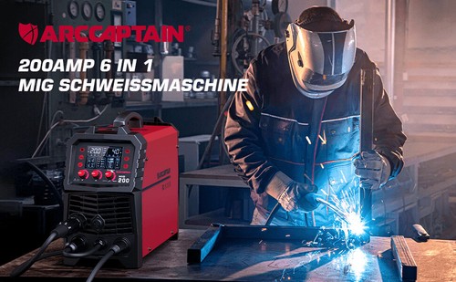 ARCCAPTAIN 7-in-1 Welding Equipment MAG/MIG MMA/Lift TIG-ITS200 200A FLUX IGBT 230V - Picture 10 of 15