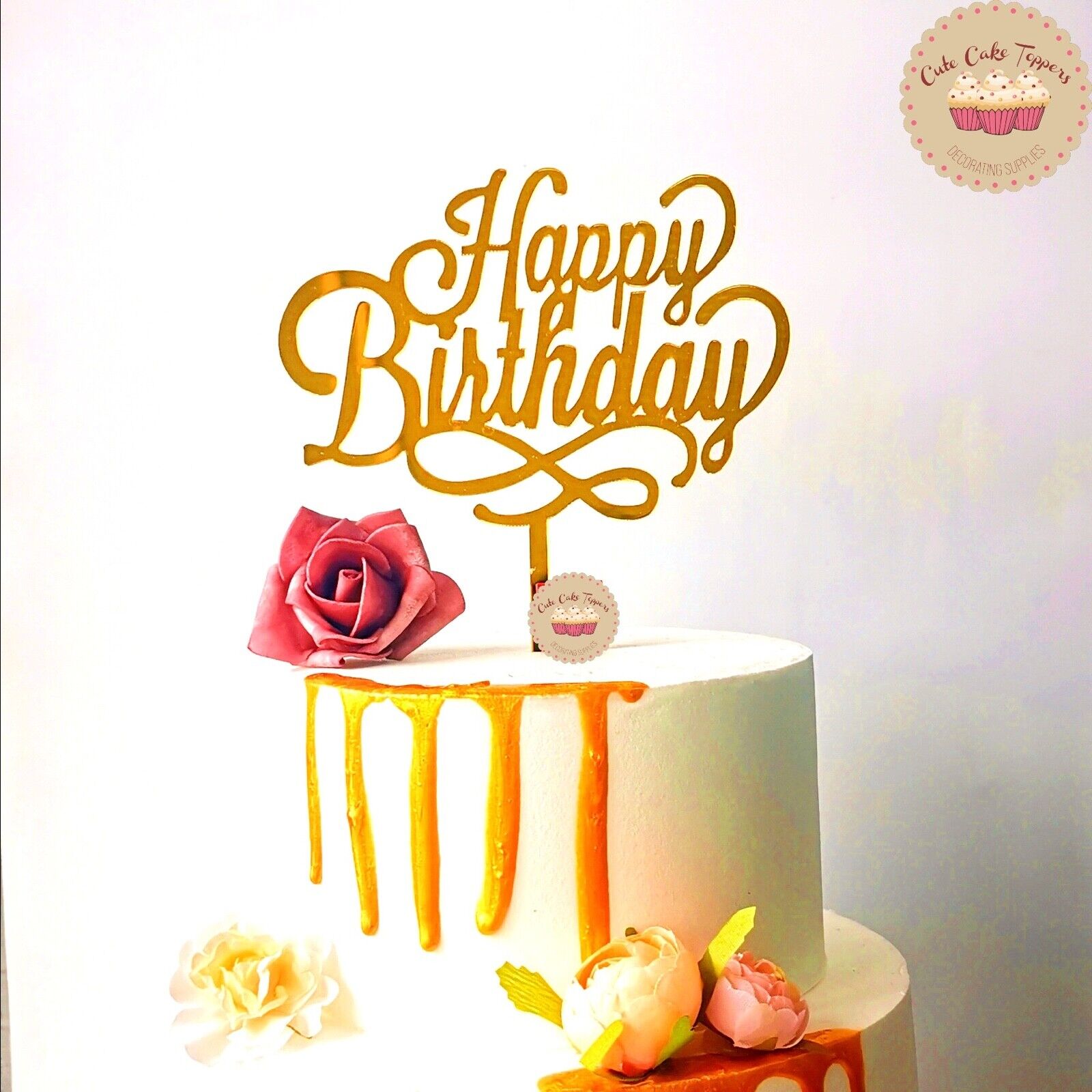 Happy Birthday Acrylique Cake Surmake Surmake Décoration Édition Limitée