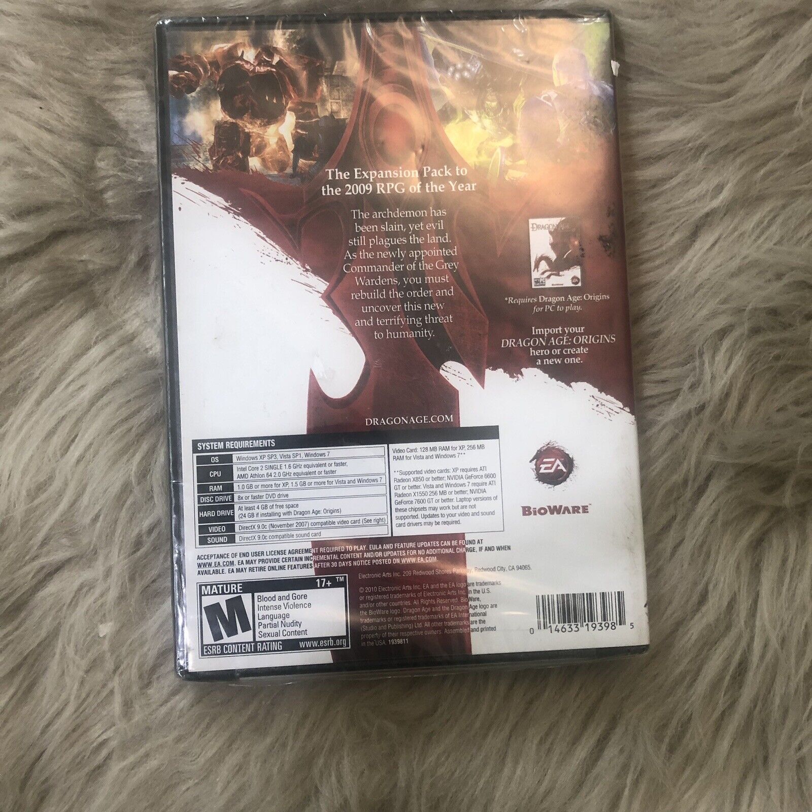 Dragon Age Origins Awakening Expansion Pack Computer Game for Microsoft  Windows!