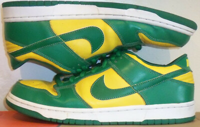 RARE! MEN'S NIKE! DUNK! PINE GREEN/VARSITY MAIZE BRAZIL LOW-CUT SIZE 11!