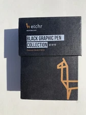 etchr Professional Black Drawing Pens 16 Black Fineliner Pens Mixed Media Art