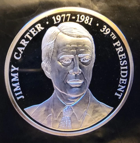1981 Jimmy Carter President Seal Eagle Rare Bullion-999 Silver 20 Gram Art Coin
