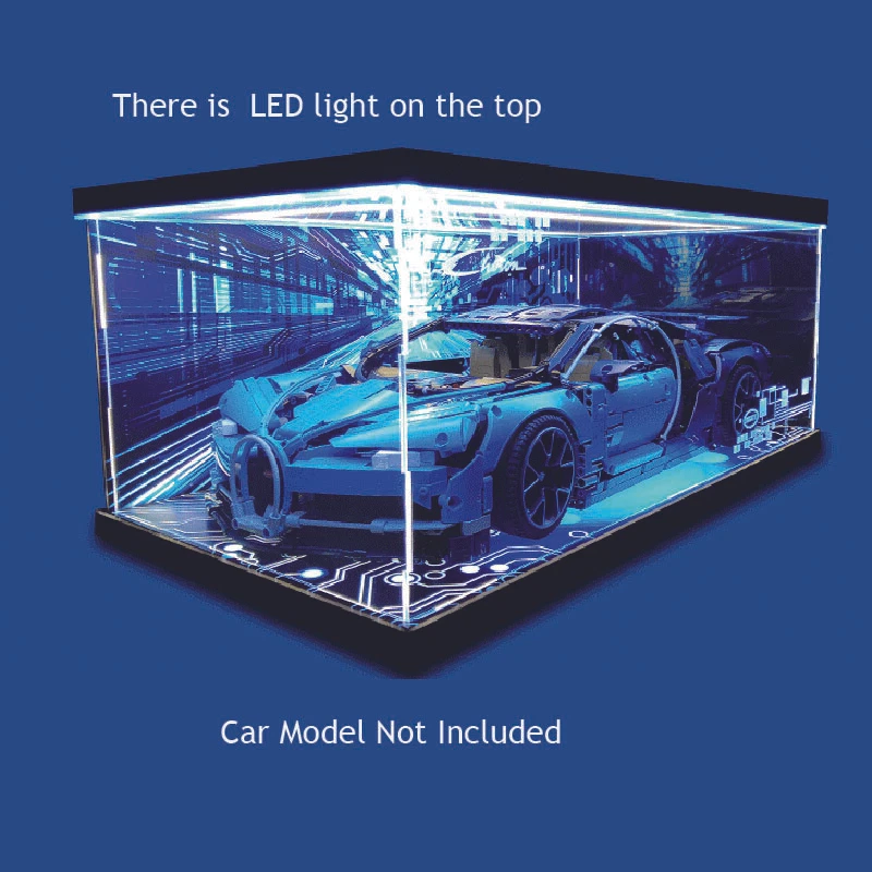 Acrylic Dustproof Led Model Assembled Display Cases For Lego42083 Bugatti Veyron - Image 2 of 4