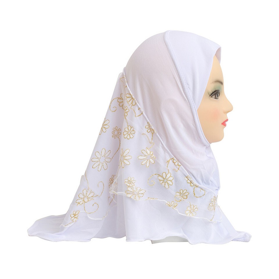 Sciarpa Islamica Bambini Scuola Sciarpa Hijab Per Bambine 2-6 Anni – Con Strass, Copricapo Islamico, Nuova Con Etichette Hijab Bambini - Foto 6