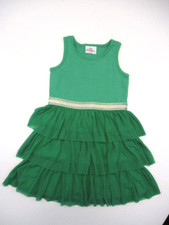 HANNA ANDERSSON Dress Green Layered Sundress Girls 5-6 110 Sparkle Detail